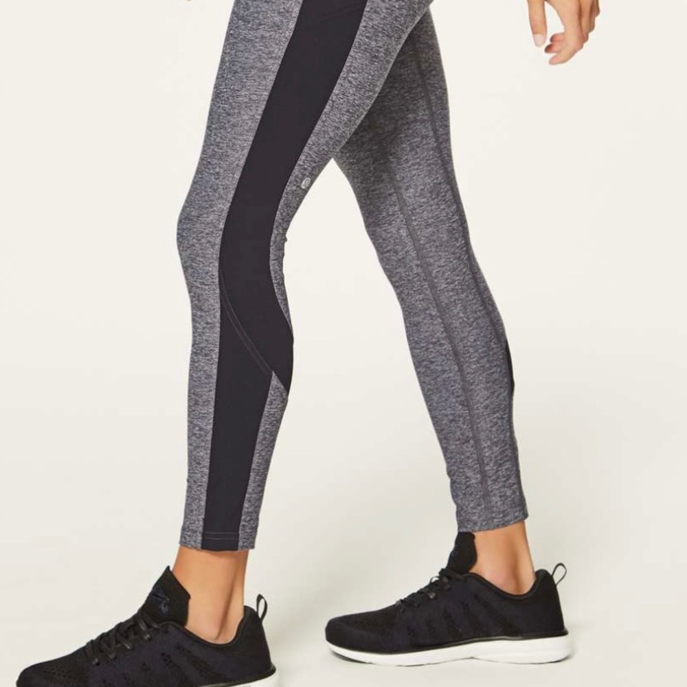 Lululemon Box It Out 7/8 Tight Heathered Gray Leggings Size 8 Pockets